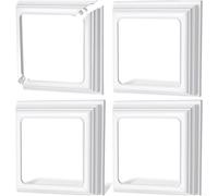 Fundas de vinilo para columnas, faldones, fundas de base, 4 x 4 pulgadas, funda protectora impermeable blanca para postes de porche y cubierta, fácil instalación (4 piezas)