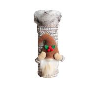 Fundas de vino de Navidad, lindo gnomo para botella de champán, bolsa de vino de Navidad, gnomos suecos Tomte, bonitas fundas para botellas de vino para mesa de Navidad, Khaki, 1 count (Pack of 1