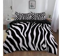 Fundas Edredón 2 Piezas 135 x 200 cm Minimalismo Estampado De CebraBlancoEstampada Juego De Cama, Microfibra Suave Incluye 1 Funda Nórdica con 2 Funda de Almohada 50x75 cm