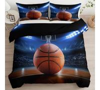 Fundas Edredón 3 Piezas 150 x 220 cm Surrealista Fotografía Deportes Baloncesto De Dos Caras Estampada Juego De Cama, Microfibra Suave Incluye 1 Funda Nórdica con 2 Funda de Almohada 50x75 cm