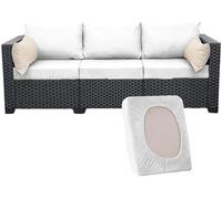 Fundas elásticas de cojín para asiento de sofá al aire libre, fundas de color sólido para muebles de patio, protector de sofá elástico de poliéster, funda de sofá de repuesto lavable para uso en