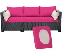 Fundas elásticas de cojín para asiento de sofá al aire libre, fundas de color sólido para muebles de patio, protector de sofá elástico de poliéster, funda de sofá de repuesto lavable para uso en