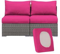 Fundas elásticas de cojín para asiento de sofá al aire libre, fundas de color sólido para muebles de patio, protector de sofá elástico de poliéster, funda de sofá de repuesto lavable para uso en