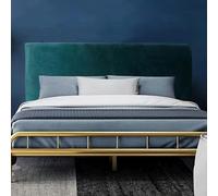 Fundas elásticas de terciopelo para cabecero de cama, funda protectora universal para cabeceros tapizados, madera, hierro, cuero, a prueba de polvo, para decoración de dormitorio (110-130 cm, verde)