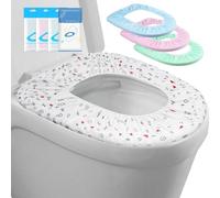 Fundas elásticas desechables de gran tamaño para asientos de inodoro, para viajes, paquete de 20 fundas impermeables para asiento de inodoro, aptas para inodoro V/U/O/cuadrado, envueltas