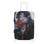 Fundas elásticas grandes para maletas, resistentes a los arañazos, para maletas, accesorios de viaje, para equipaje de 18 a 32 pulgadas, Fantasmas femeninos de pelo negro para Halloween, S 18-20 in