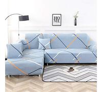 Fundas elásticas L S para sofá, 2 piezas, fundas para chaise longue, protector de piel extraíble, decoración del hogar para sofás de 3 plazas + 3 plazas