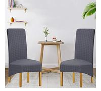 Fundas elásticas Modernas para sillas de Comedor, con Estampado de Jacquard y Licra, tamaño XL, para Comedor, Hotel, extraíbles y Lavables, Juego de 2/4/6 (Color Marfil, Paquete de 6 M)