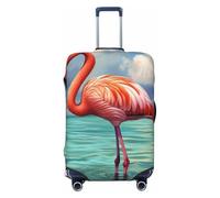 Fundas elásticas para equipaje de viaje con diseño de flamencos de pie en aguas poco profundas, a prueba de polvo, resistente a los arañazos, protector de maleta de 22 a 24 pulgadas