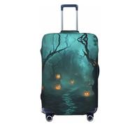 Fundas elásticas para equipaje de viaje, diseño de calabaza, de Halloween, para maleta, de 18 a 32 pulgadas, Black, L