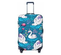 Fundas elásticas para equipaje de viaje Swan On The Pond - Fundas protectoras elásticas para equipaje de 18 a 32 pulgadas, Black, S