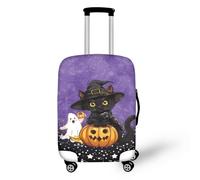 Fundas elásticas para Maletas de Halloween de 22 a 24 Pulgadas, con diseño de Bruja y Gato Negro, para Mujeres y niñas, para el Día de Todos los Santos.