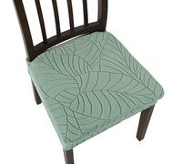 Fundas elásticas para sillas de comedor con hojas de judías verdes, 4 fundas lavables para sillas de comedor para cocina y comedor, ideal para fiestas, banquetes y hoteles