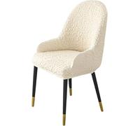 Fundas Elásticas para Sillas De Comedor con Respaldo Curvo Y Brazos, Juego De 1/2/4/6 Unidades - Tejido Seersucker Arrugado, Lavables Y Antideslizantes para Hogar, Cocina(Beige,2pcs)