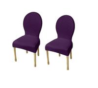 Fundas elásticas para sillas de Comedor con Respaldo Redondo sin Brazos, Set de 2/4/6 Fundas Protectoras Antideslizantes con diseño de patrón Diamante Jacquard(C,2pcs(m))