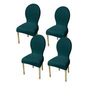 Fundas elásticas para sillas de Comedor con Respaldo Redondo sin Brazos, Set de 2/4/6 Fundas Protectoras Antideslizantes con diseño de patrón Diamante Jacquard(A,4pcs(m))