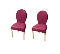 Fundas elásticas para sillas de Comedor con Respaldo Redondo sin Brazos, Set de 2/4/6 Fundas Protectoras Antideslizantes con diseño de patrón Diamante Jacquard(J,2pcs(m))