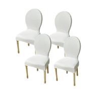 Fundas elásticas para sillas de Comedor con Respaldo Redondo sin Brazos, Set de 2/4/6 Fundas Protectoras Antideslizantes con diseño de patrón Diamante Jacquard(D,4pcs(s))