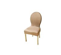 Fundas Elásticas para Sillas De Comedor - Conjunto Piezas Protectoras Antimanchas Y Antideslizantes para Respaldo Ovalado Lavables Ajustables (No Incluye Silla)(Khaki,6PS Large)