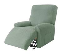 Fundas elásticas para sillones reclinables, Cubierta Lavable para sillón reclinable Lazy Boy, Fundas de sofá Gruesas de Cobertura Completa, Protector de Muebles para Perros y Green Single 4-Piece Set