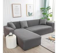 Fundas elásticas para sofás seccionales en Forma de L de 1, 2, 3 y 4 plazas, Funda de Terciopelo de Alta Elasticidad con Borde elástico, Funda Protectora de Color Liso para sofá, Ideal para