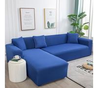Fundas elásticas para sofás seccionales en Forma de L de 1, 2, 3 y 4 plazas, Funda de Terciopelo de Alta Elasticidad con Borde elástico, Funda Protectora de Color Liso para sofá, Ideal para