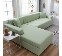 Fundas elásticas para sofás seccionales en Forma de L de 1, 2, 3 y 4 plazas, Funda de Terciopelo de Alta Elasticidad con Borde elástico, Funda Protectora de Color Liso para sofá, Ideal para