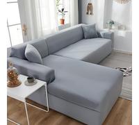 Fundas elásticas para sofás seccionales en Forma de L de 1, 2, 3 y 4 plazas, Funda de Terciopelo de Alta Elasticidad con Borde elástico, Funda Protectora de Color Liso para sofá, Ideal para