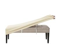 Fundas elásticas rectangulares para taburetes, paquete de 4 fundas extraíbles para asiento de banco de piano beige, decoración del hogar para comedor, ajuste universal, protector elástico de muebles