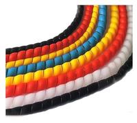 Fundas espirales para cables, Flame Spiral Wrap For Car Washer High Pressure Pipe 1 Meter Multicolor 8-24mm ID(Black,12mm inside diameter)