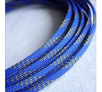 Fundas Extensibles for Cables de Pet de 10 m - Protector de Cables de Piel de Serpiente Trenzado Flat y Ajustado, ignífugo(Blue Golden,4mm)