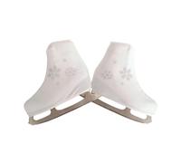 Fundas for botas de patín artístico for adultos, fundas protectoras terciopelo for zapatos con patrón nieve rosa, accesorios for patinaje sobre ruedas(White,US 6)
