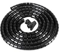 Fundas for ordenar Cables, Protector de Tubo de Almacenamiento con Funda de 2 Metros, Organizador de Tubos de Alambre en Espiral, Cubierta de Tubo for enrollar Cables(Black,10mm Inside Diameter)