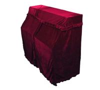 Fundas for Piano de franela, cubierta tela terciopelo dorado for el hogar, accesorios for, herramienta gruesa for Para Piano Vertical Vertical(Red)