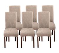 Fundas for sillas de Comedor, elásticas, Lavables y Desmontables, for el hogar, restaurantes y Banquetes.(Sandy,6pc)