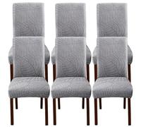 Fundas for sillas de Comedor, elásticas, Lavables y Desmontables, for el hogar, restaurantes y Banquetes.(Light Gray,6pc)