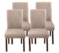 Fundas for sillas de Comedor, elásticas, Lavables y Desmontables, for el hogar, restaurantes y Banquetes.(Sandy,4pc)