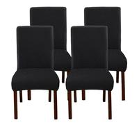 Fundas for sillas de Comedor, elásticas, Lavables y Desmontables, for el hogar, restaurantes y Banquetes.(Black,4pc)