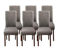 Fundas for sillas de Comedor, elásticas, Lavables y Desmontables, for el hogar, restaurantes y Banquetes.(Gray Brown,6pc)