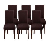 Fundas for sillas de Comedor, elásticas, Lavables y Desmontables, for el hogar, restaurantes y Banquetes.(Coffee,6pc)