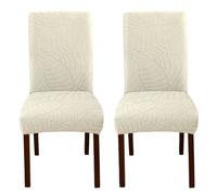 Fundas for sillas de Comedor, elásticas, Lavables y Desmontables, for el hogar, restaurantes y Banquetes.(Beige,2pc)