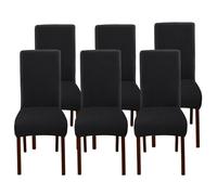 Fundas for sillas de Comedor, elásticas, Lavables y Desmontables, for el hogar, restaurantes y Banquetes.(Black,6pc)
