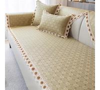 Fundas for Sofa Tejido de Ratán, Fundas Sofas 3/2 Plazas con Partículas Antideslizantes,Forma de L Protector,Nuevo De Sofa(Style E,60x60cm)
