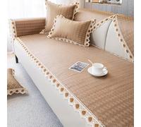 Fundas for Sofa Tejido de Ratán, Fundas Sofas 3/2 Plazas con Partículas Antideslizantes,Forma de L Protector,Nuevo De Sofa(Style G,70x70cm)