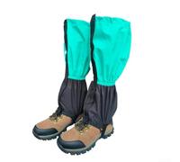 Fundas funcionales para zapatos de senderismo para senderismo de invierno con material Oxford impermeable, retención de pantorrilla de doble capa y sistema de correa segura (verde azulado)