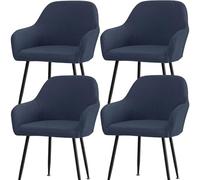 Fundas Giratorias con Reposabrazos Silla de Mostrador Cocina Comedor y Tocador Funda Elásticas for Sillas de Comedor con Respaldo Curvo Protector de Asiento Jacquard Alado(Marina de guerra,4pcs)