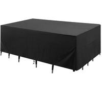 Fundas Impermeables De Alta Resistencia para Muebles De Patio - Funda Rectangular para Mesa Oxford 600, Resistente Al Viento Y A Los Rayos UV, con Hebillas Y Black 120x80x70cm