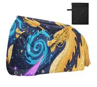 Fundas impermeables para bicicleta con diseño abstracto de cielo nocturno con diseño de dragón, color amarillo, con agujeros de bloqueo, resistentes a los rayos UV, para interiores y exteriores, se