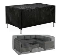 Fundas impermeables para muebles de jardín, 244 x 244 x 100 cm (largo x ancho x alto), funda de sofá de jardín, resistente al viento, anti-UV, funda de mesa de patio con ventilación para cubo al aire