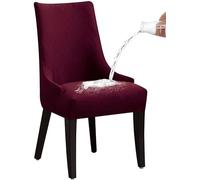 Fundas Impermeables para Sillas De Comedor con Respaldo Alto, 1/2/4/6 Piezas - Fundas Elásticas Y Lavables, Protectores Reutilizables para Cocina, Hogar Y Eventos(Red,1PCS)